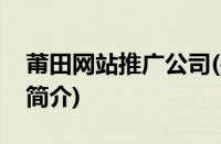 莆田网站推广公司(关于莆田网站推广公司的简介)