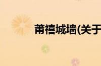 莆禧城墙(关于莆禧城墙的简介)