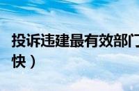 投诉违建最有效部门（举报违建打什么电话最快）