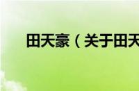 田天豪（关于田天豪的基本详情介绍）