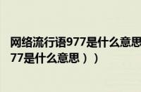 网络流行语977是什么意思（977的意思是什么（网络上的977是什么意思））