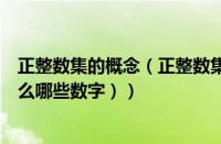 正整数集的概念（正整数集包括什么数字（正整数集包括什么哪些数字））
