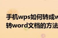 手机wps如何转成word文档格式（手机wps转word文档的方法）