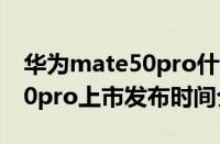 华为mate50pro什么时候上市（华为mate50pro上市发布时间介绍）