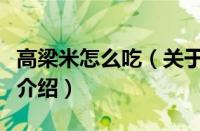 高梁米怎么吃（关于高梁米怎么吃的基本详情介绍）