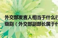 外交部发言人相当于什么行政级别（外交部发言人属于什么级别（外交部副部长属于什么级别））