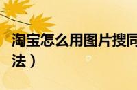 淘宝怎么用图片搜同款（淘宝图片搜索商品方法）
