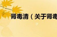 肾毒清（关于肾毒清的基本详情介绍）