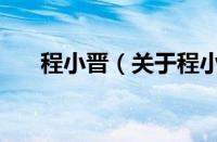 程小晋（关于程小晋的基本详情介绍）