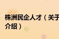 株洲民企人才（关于株洲民企人才的基本详情介绍）