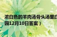 浓白色的羊肉汤骨头汤里白色的主要是什么（支付宝蚂蚁庄园12月10日答案）