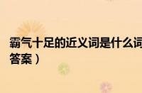 霸气十足的近义词是什么词（霸气十足的近义词是什么 标准答案）