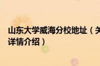 山东大学威海分校地址（关于山东大学威海分校地址的基本详情介绍）
