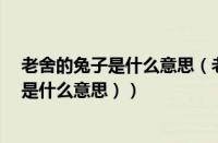 老舍的兔子是什么意思（老舍兔子是什么意思（老舍《兔》是什么意思））