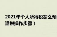 2021年个人所得税怎么预约退税（2021年个人所得税预约退税操作步骤）