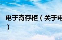 电子寄存柜（关于电子寄存柜的基本详情介绍）