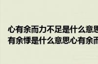 心有余而力不足是什么意思（心有余悸而力不足啥意思（心有余悸是什么意思心有余而力不足））