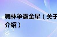 舞林争霸金星（关于舞林争霸金星的基本详情介绍）