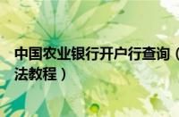 中国农业银行开户行查询（中国建设银行中查询开户行的方法教程）