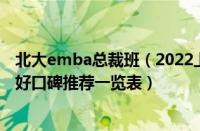 北大emba总裁班（2022上海十大人气高的emba培训哪个好口碑推荐一览表）