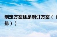 制定方案还是制订方案（（制定方案还是制订方案和工作安排））