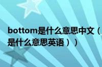 bottom是什么意思中文（bottom是什么意思啊（bottom是什么意思英语））
