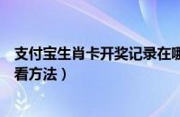 支付宝生肖卡开奖记录在哪里看（支付宝生肖卡开奖记录查看方法）
