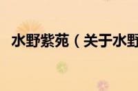 水野紫苑（关于水野紫苑的基本详情介绍）