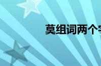 莫组词两个字（莫组词组）