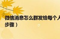 微信消息怎么群发给每个人（微信消息群发给每个人的方法步骤）