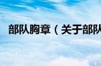 部队胸章（关于部队胸章的基本详情介绍）