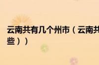 云南共有几个州市（云南共有几个机场（云南55个机场是哪些））