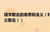 珵字取名的意思和含义（轩字的含义是什么意思（轩字的含义取名））