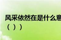 风采依然在是什么意思（风采依旧是什么意思（））