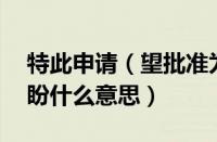 特此申请（望批准为盼什么意思 望您批准为盼什么意思）