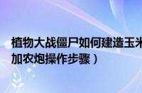 植物大战僵尸如何建造玉米加农炮（植物大战僵尸种植玉米加农炮操作步骤）