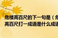 危楼高百尺的下一句是（危楼高百尺打一成语是什么（危楼高百尺打一成语是什么成语））