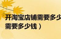 开淘宝店铺需要多少资金（开淘宝店费用一共需要多少钱）