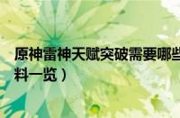 原神雷神天赋突破需要哪些材料（原神雷神天赋突破需要材料一览）