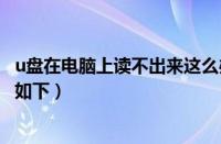 u盘在电脑上读不出来这么办（u盘在电脑上读不出来的方法如下）