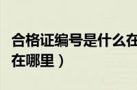合格证编号是什么在哪里看（车辆合格证编号在哪里）