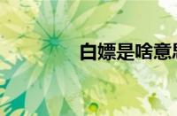白嫖是啥意思（白嫖是啥）