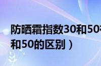 防晒霜指数30和50有什么区别（防晒系数30和50的区别）