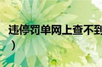 违停罚单网上查不到（为什么贴条查不到违章）