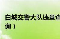 白城交警大队违章查询（白城大安交通违章查询）