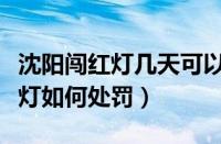 沈阳闯红灯几天可以查到违章信息（沈阳闯红灯如何处罚）