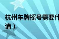 杭州车牌摇号需要什么条件（杭州牌照怎么申请）