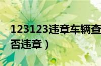 123123违章车辆查询（12123怎么查车辆是否违章）