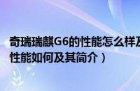 奇瑞瑞麒G6的性能怎么样及其整体简介（奇瑞小蚂蚁女王版性能如何及其简介）