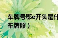 车牌号鄂e开头是什么地方（鄂e属于哪里的车牌照）